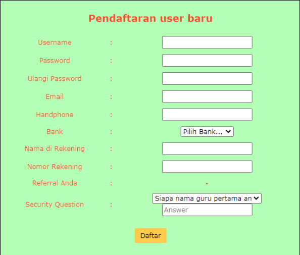 Panduan Daftar